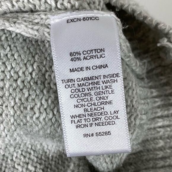 Express Light Grey Marled Knit Hooded Sweater - Picture 4 of 4